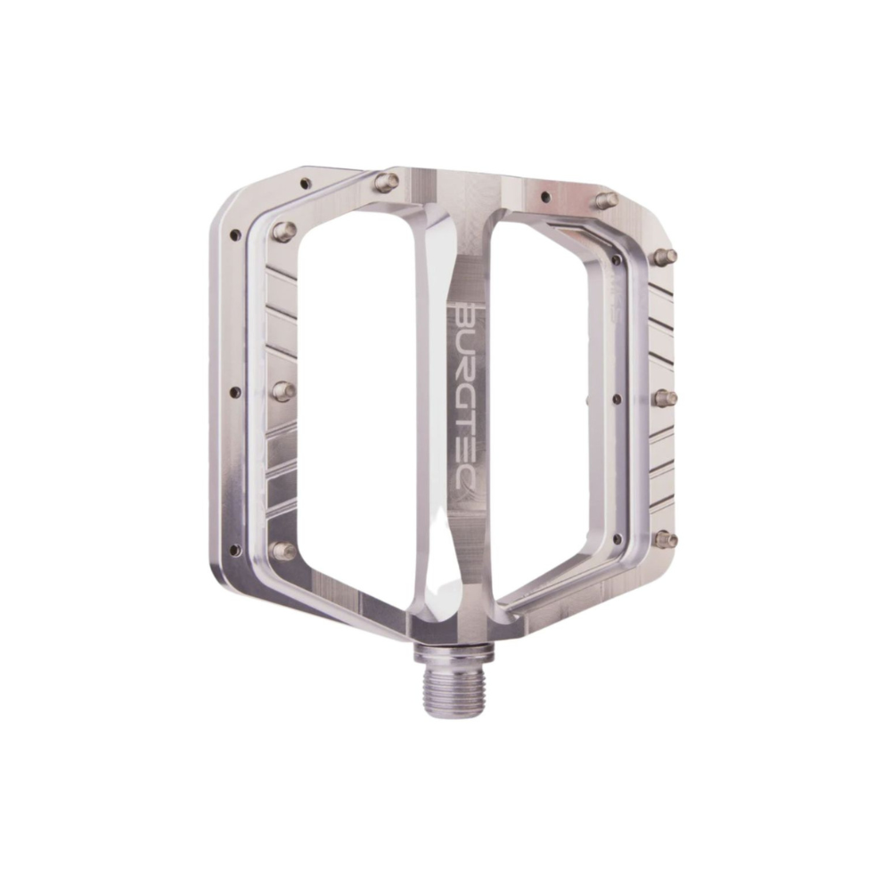 Burgtec Penthouse MK5 Steel Flat Pedals - Rhodium Silver